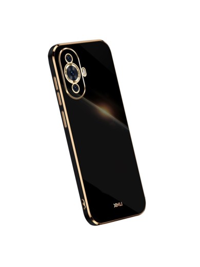 Предпазен удароустойчив гръб с галванизирана рамка за Huawei nova 12s - черен Предпазен удароустойчив гръб с галванизирана рамка за Huawei nova 12s - черен