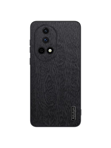 Удароустойчив калъф от еко кожа с дървесна текстура за Huawei nova 13 - черен Удароустойчив калъф от еко кожа с дървесна текстура за Huawei nova 13 - черен