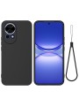 Предпазен удароустойчив силиконов гръб с каишка за Huawei nova 13 - черен