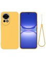 Предпазен удароустойчив силиконов гръб с каишка за Huawei nova 13 - жълт