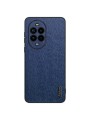 Удароустойчив гръб от еко кожа  с дървесна текстура за Huawei nova 13 Pro - син