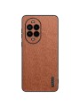 Удароустойчив гръб от еко кожа  с дървесна текстура за Huawei nova 13 Pro - кафяв