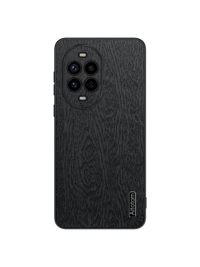 Удароустойчив гръб от еко кожа  с дървесна текстура за Huawei nova 13 Pro - черен
