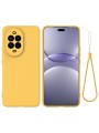 Предпазен удароустойчив силиконов гръб с каишка за Huawei nova 13 Pro - жълт