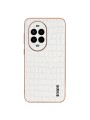 Предпазен гръб от еко кожа с крокодилски шарки за Huawei nova 13 Pro - бял