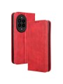 Калъф от еко кожа с ретро текстура тип портмоне за Huawei nova 13 Pro - червен