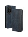 Калъф от еко кожа с ретро текстура тип портмоне за Huawei nova 13 Pro - син