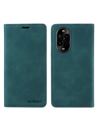 Калъф от еко кожа тип портмоне с RFID  блокираща технология за Huawei nova 13 Pro - зелен