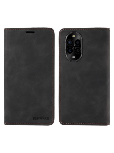 Калъф от еко кожа тип портмоне с RFID  блокираща технология за Huawei nova 14 Pro - черен
