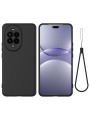Предпазен устойчив на надраскване силиконов гръб с каишка за Huawei nova 15 - черен