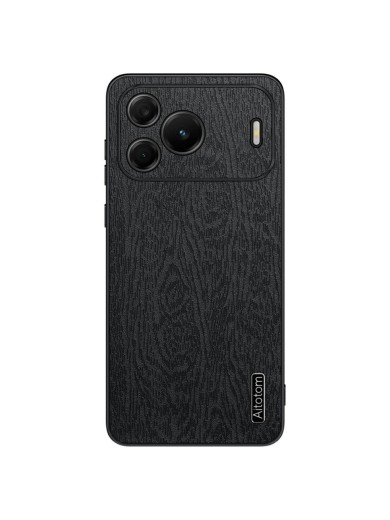 Удароустойчив гръб от еко кожа с дървесна текстура за Huawei nova 16 SE - черен Удароустойчив гръб от еко кожа с дървесна текстура за Huawei nova 16 SE - черен