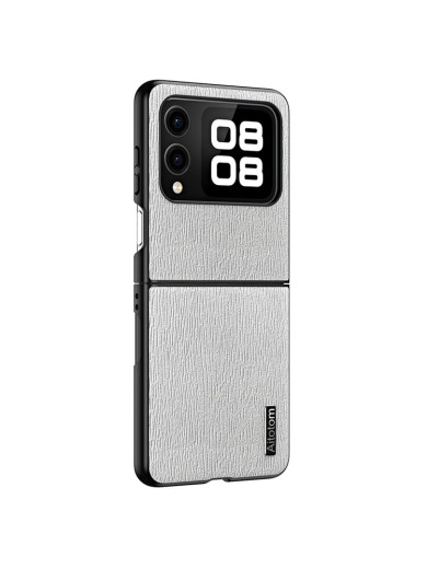 Удароустойчив гръб от еко кожа с дървесна текстура за Huawei nova Flip - сив Удароустойчив гръб от еко кожа с дървесна текстура за Huawei nova Flip - сив