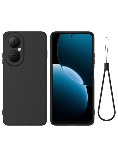 Предпазен устойчив на надраскване силиконов гръб с каишка за Huawei Nova Y73 - черен