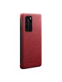 Калъф за телефон от естествена телешка кожа за Huawei P40 - червен