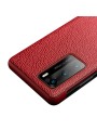 Калъф за телефон от естествена телешка кожа за Huawei P40 - червен