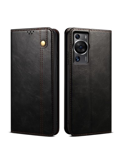 Калъф от еко кожа тип портмоне за Huawei P60 - черен