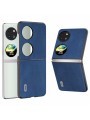 Предпазен гръб от еко кожа за Huawei Pocket 2 - син