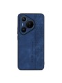 Противоплъзгащ се тънък гръб от еко кожа за Huawei Pura 70 - син