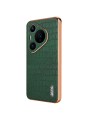 Предпазен гръб от еко кожа с крокодилски шарки за Huawei Pura 70 Pro+ - зелен