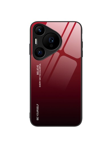 Предпазен гръб от закалено стъкло за Huawei Pura 70 Pro+ - червен и черен Предпазен гръб от закалено стъкло за Huawei Pura 70 Pro+ - червен и черен