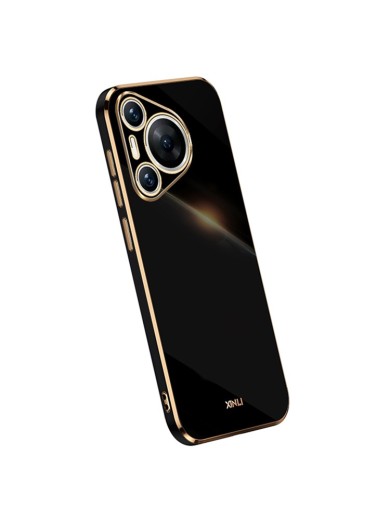 Предпазен удароустойчив гръб с галванизирана рамка за Huawei Pura 70 Pro+ - черен Предпазен удароустойчив гръб с галванизирана рамка за Huawei Pura 70 Pro+ - черен
