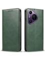 Калъф от еко кожа тип портмоне за Huawei Pura 70 Pro+ - зелен