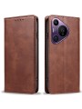 Калъф от еко кожа тип портмоне за Huawei Pura 70 Pro+ - кафяв