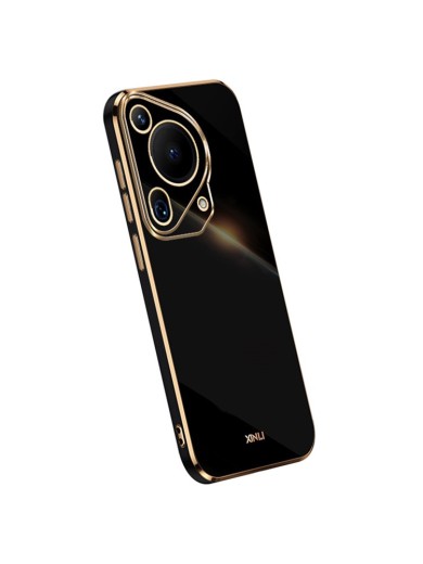 Предпазен удароустойчив гръб с галванизирана рамка за Huawei Pura 70 Ultra - черен Предпазен удароустойчив гръб с галванизирана рамка за Huawei Pura 70 Ultra - черен