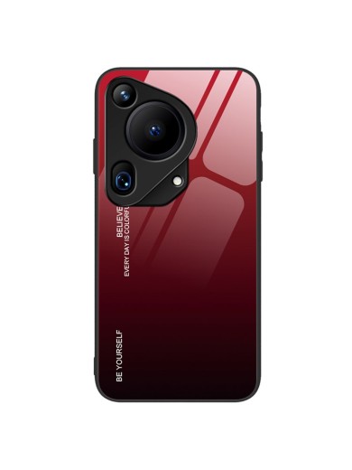 Предпазен гръб от закалено стъкло за Huawei Pura 70 Ultra - червен и черен Предпазен гръб от закалено стъкло за Huawei Pura 70 Ultra - червен и черен
