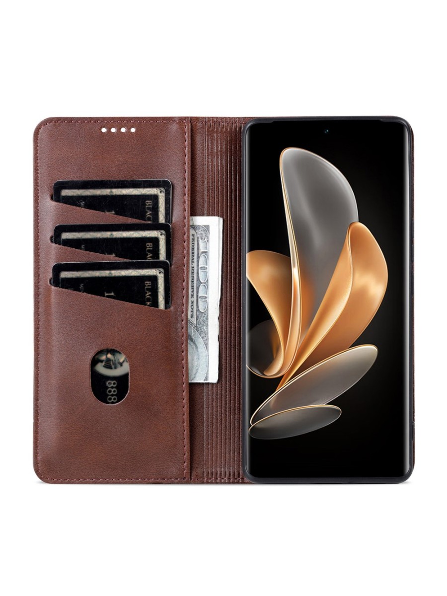 Калъф от еко кожа тип портмоне за Huawei Pura 70 Ultra - кафяв