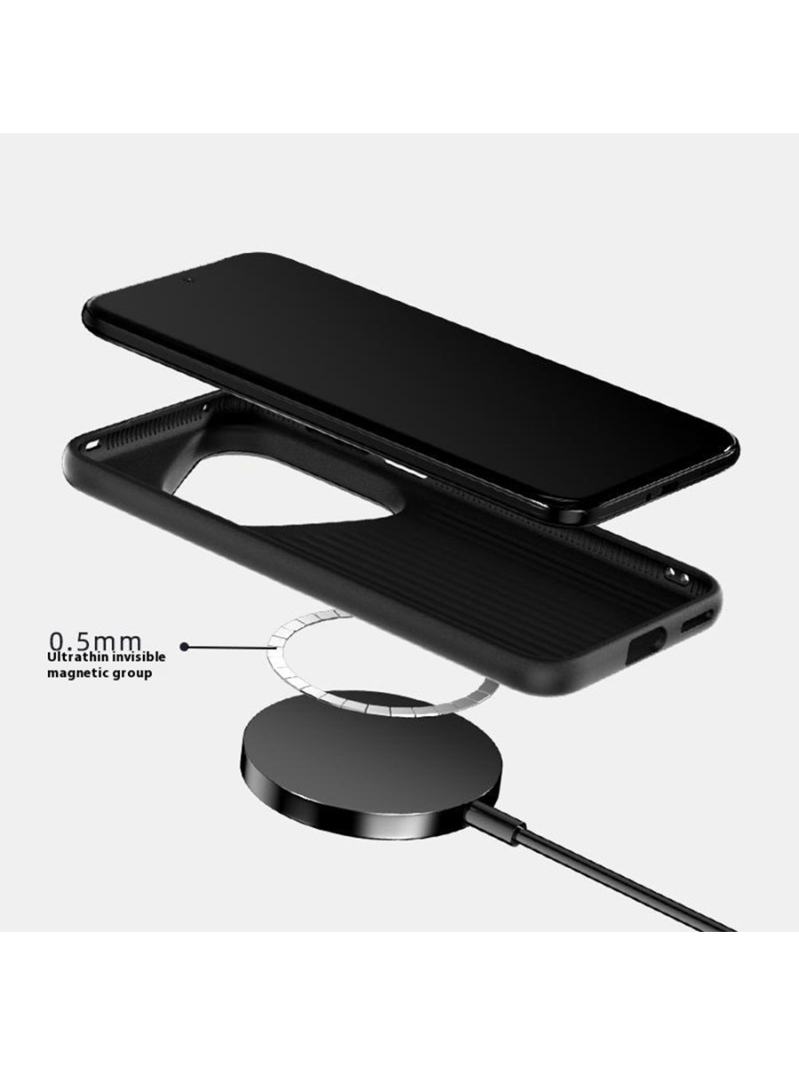 Предпазен гръб съвместим с MagSafe за Huawei Pura 80 - черен
