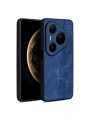 Противоплъзгащ се тънък гръб от еко кожа за Huawei Pura 80 Pro - син