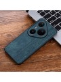 Противоплъзгащ се тънък гръб от еко кожа за Huawei Pura 80 Pro - зелен