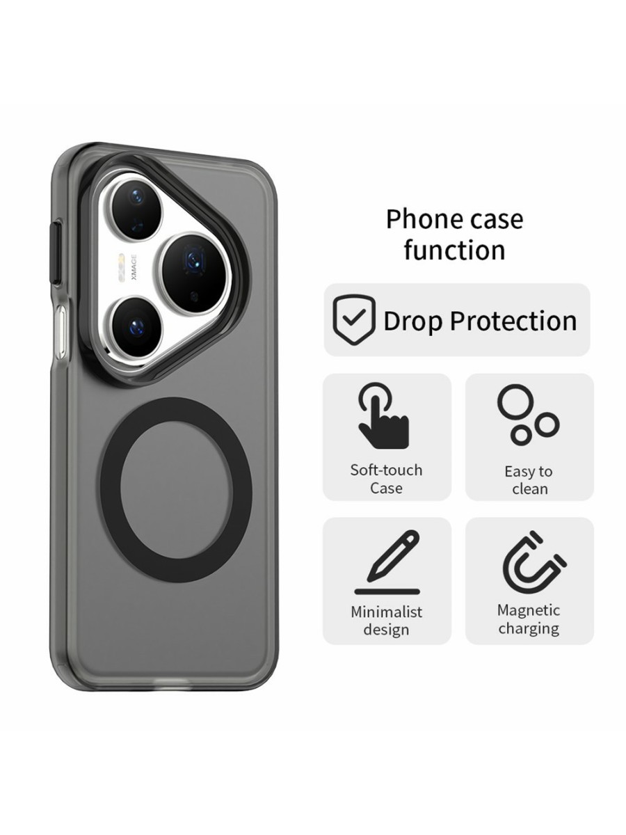 Предпазен гръб съвместим с MagSafe за Huawei Pura 80 Pro+ - черен