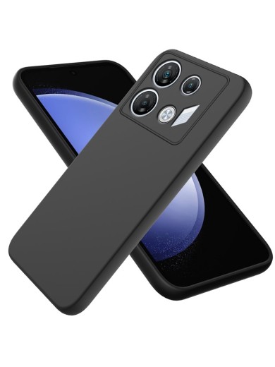 Предпазен удароустойчив силиконов гръб с каишка за Infinix GT 10 Pro - черен