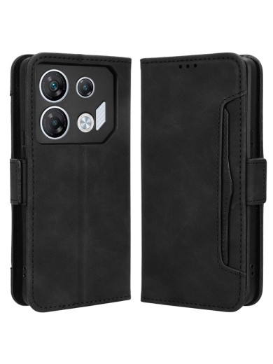 Калъф от еко кожа тип портмоне за Infinix GT 10 Pro - черен