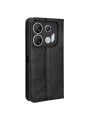 Калъф от еко кожа с ретро текстура тип портмоне за Infinix GT 10 Pro - черен