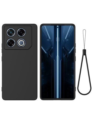 Предпазен удароустойчив силиконов гръб с каишка за Infinix GT 20 Pro - черен Предпазен удароустойчив силиконов гръб с каишка за Infinix GT 20 Pro - черен