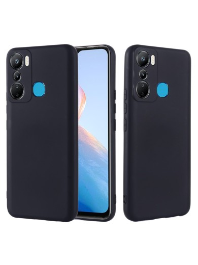 Предпазен удароустойчив силиконов гръб с каишка за Infinix Hot 20i - черен