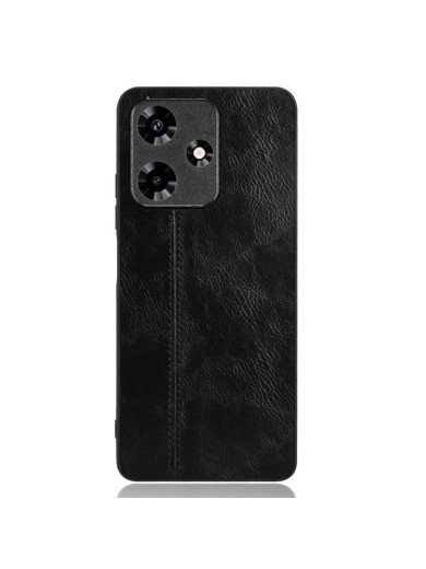 Предпазен гръб с текстура на телешка кожа за Infinix Hot 30 - черен Предпазен гръб с текстура на телешка кожа за Infinix Hot 30 - черен