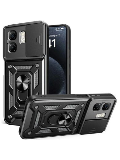 Удароустойчив предпазен гръб за Infinix Hot 50i - черен Удароустойчив предпазен гръб за Infinix Hot 50i - черен