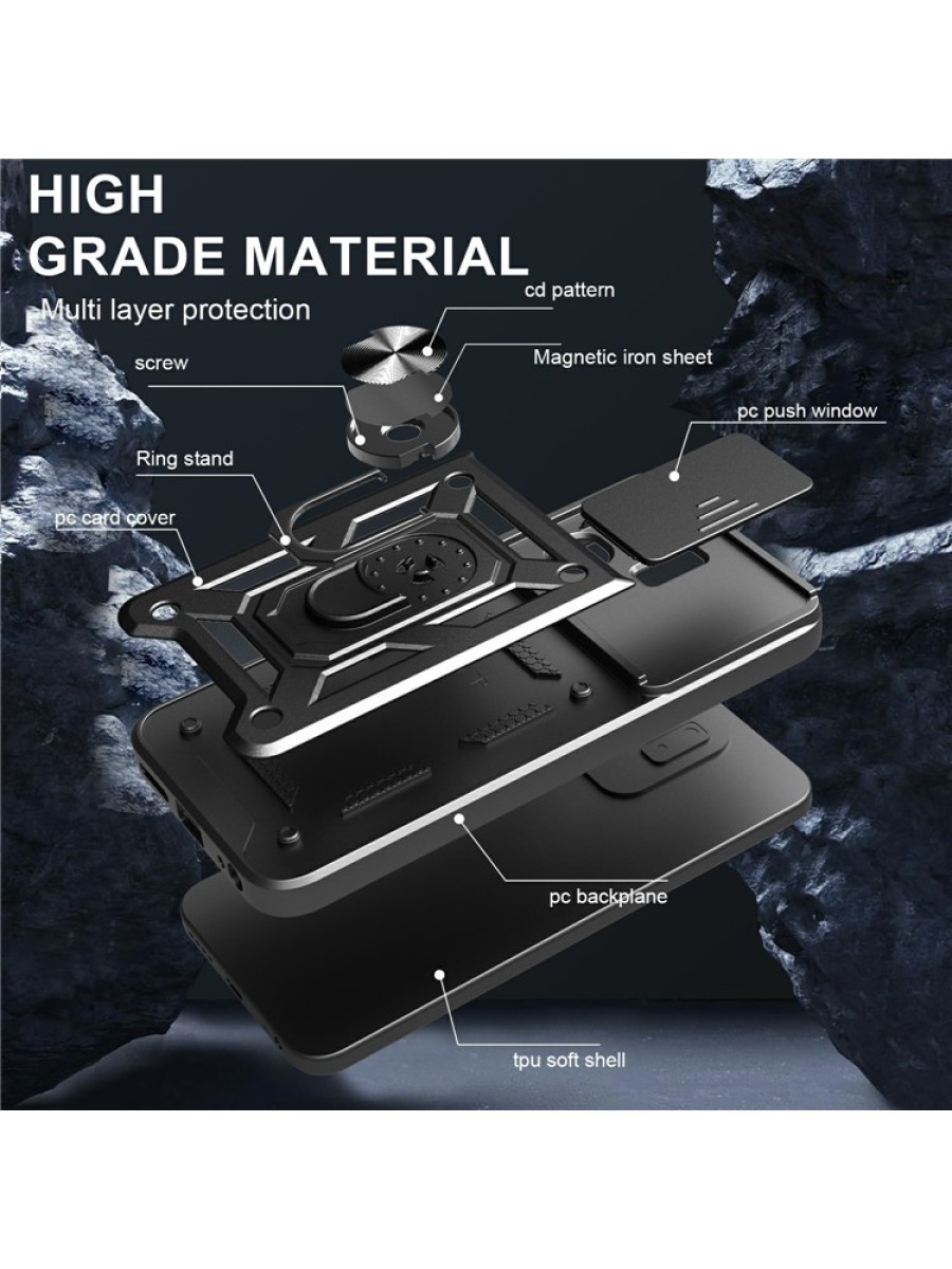 Удароустойчив предпазен гръб за Infinix Hot 50i - черен