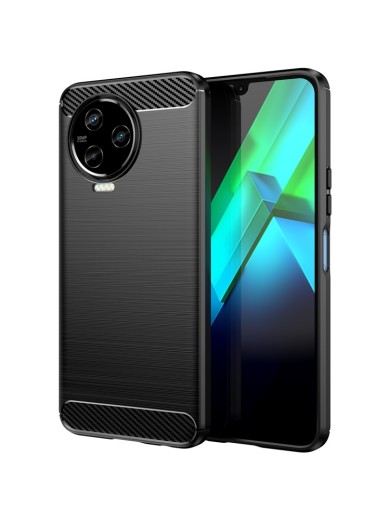 Мек удароустойчив гръб с текстура на карбонови влакна за Infinix Note 12 (2023) - черен Мек удароустойчив гръб с текстура на карбонови влакна за Infinix Note 12 (2023) - черен