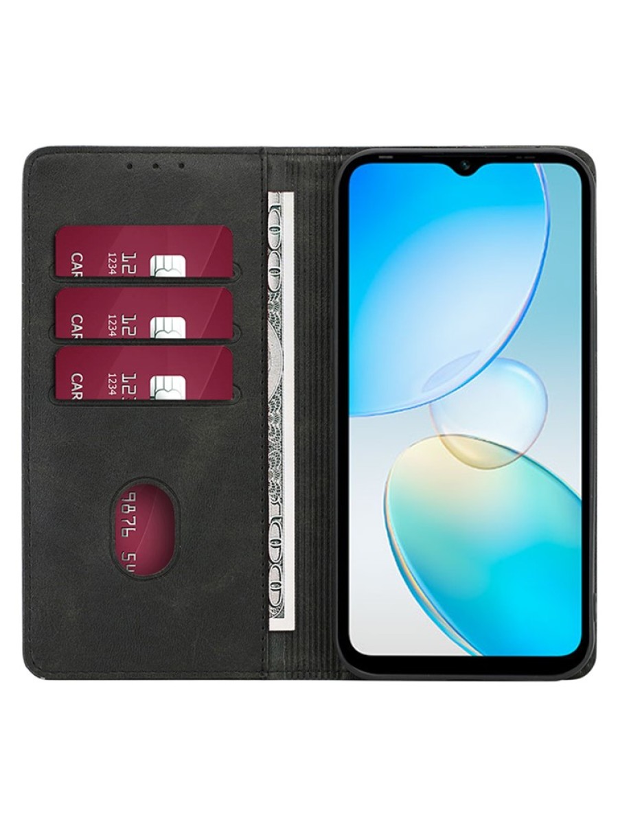 Калъф от еко кожа тип портмоне за Infinix Note 12 Pro - черен