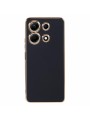 Предпазен гръб с галванично покритие за Infinix Note 30 - черен