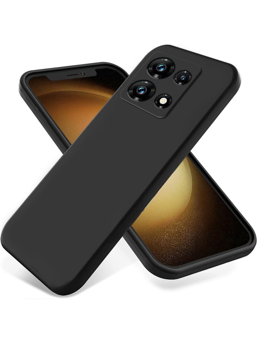 Предпазен удароустойчив силиконов гръб с каишка за Infinix Note 30 Pro - черен