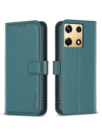 Калъф от еко кожа тип портмоне за Infinix Note 30 Pro - зелен