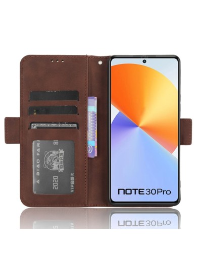 Калъф от еко кожа тип портмоне за Infinix Note 30 Pro - кафяв