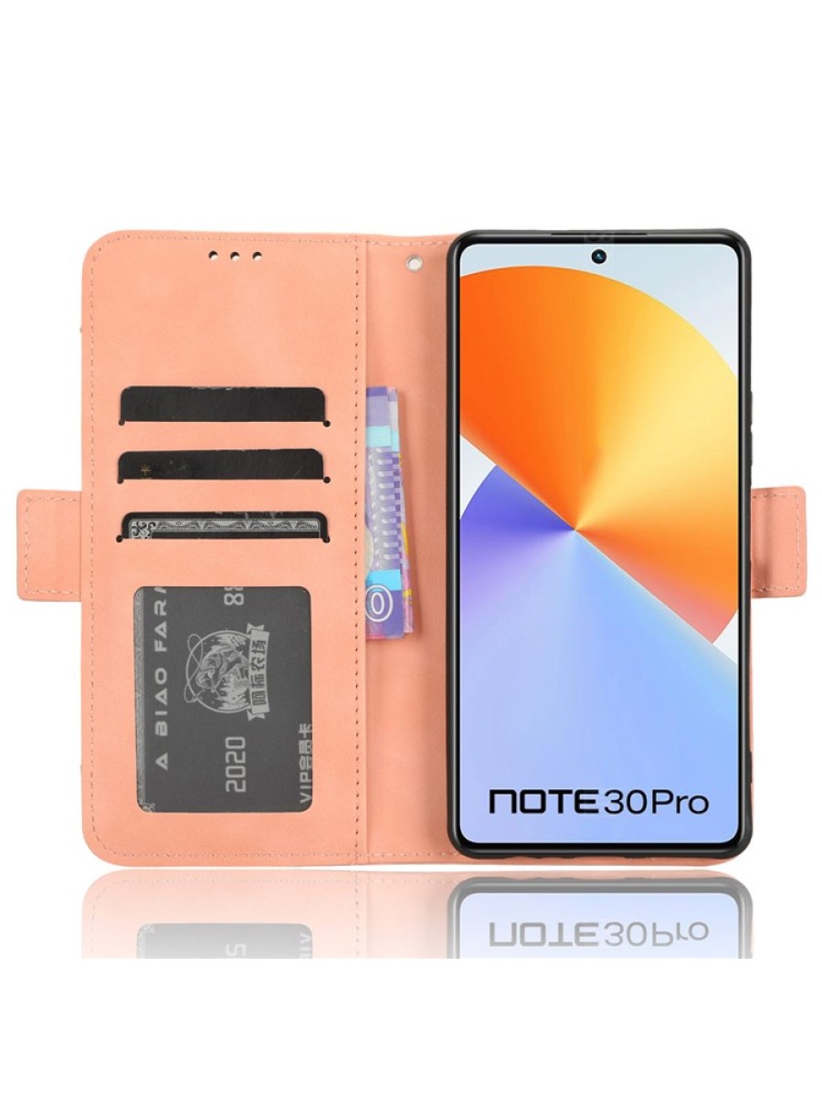 Калъф от еко кожа тип портмоне за Infinix Note 30 Pro - розов