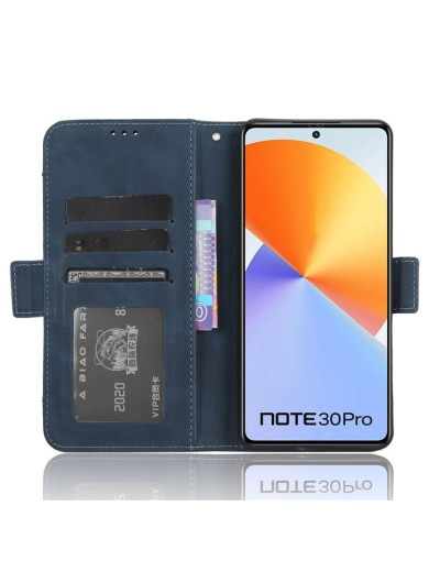 Калъф от еко кожа тип портмоне за Infinix Note 30 Pro - син